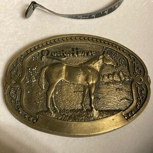 Tony Lama solid brass horse breeder edition belt buckle. Very nice quality